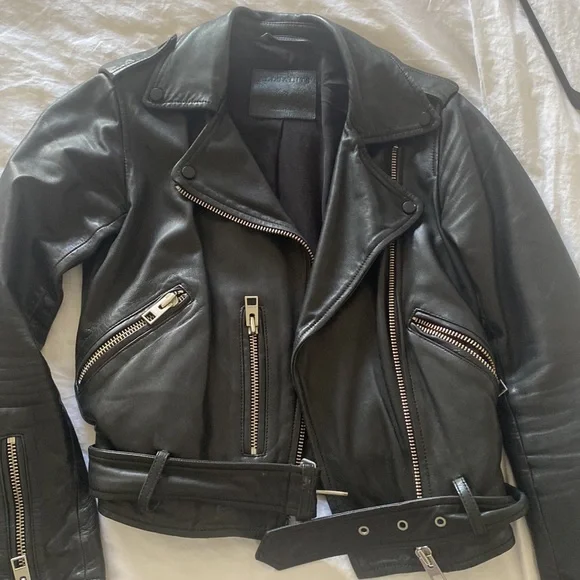 All Saints Balfern Biker Leather Jacket - Picture 2 of 2